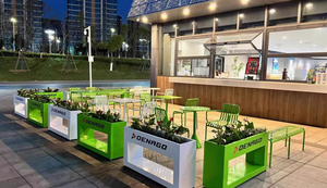 Boîte à fleurs en fer d'extérieur, combinaison de mobilier d'extérieur personnalisé de style industriel <span class=keywords><strong>pour</strong></span> salon de thé, café, zone de repos, cloison, boissons froides - Product Image 2