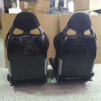 Sièges de voiture sur mesure en gros avec rails coulissants doubles et sièges de course en fibre de verre en tissu suédé noir réglables
