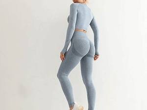 Conjuntos Deportivos de Manga Larga para Mujer, Top Corto y Leggings, Ropa de Gimnasio para Mujer - Product Image 6