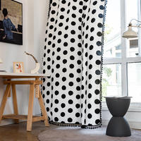 Demi-rideau occultant polyvalent Simple de Style INS nordique pour produit transfrontalier Amazon pour balcon à la maison baies vitrées noir blanc