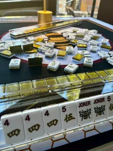 Ensemble de <span class=keywords><strong>Mahjong</strong></span> Bougie Bee Luxe, motif floral chinois rétro, ensemble de <span class=keywords><strong>Mahjong</strong></span> américain, ensemble de jeu de <span class=keywords><strong>Mahjong</strong></span> classique oriental en nid d'abeille - Product Image 2