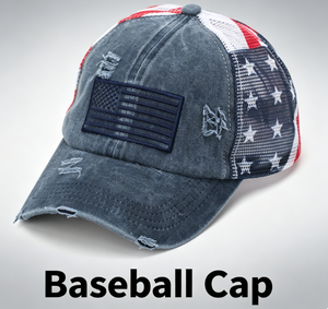 Nouvelle casquette de baseball déchirée et délavée, motif drapeau américain et étoiles, avec ouverture pour queue de cheval, visière incurvée, pour femme, mode, extérieur, été, couvre-chef, casquette enveloppante - Product Image 1