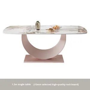 Moderner, schlichter Esstisch im italienischen Stil, rechteckig, leicht luxuriös, für kleine Wohnungen, nordischer Schiefer, glänzender Marmor, für den Heimgebrauch - Product Image 6