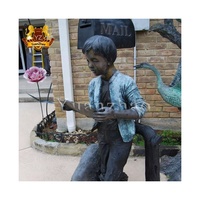 Precio más bajo de fábrica, decoración de arte promocional, tamaño real, bronce, niño desnudo, escultura desnuda, estatua para niños
