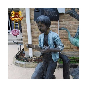 Fabrik niedrigerer Preis Werbe kunst Dekoration Lebensgröße Bronze Nude Boy <span class=keywords><strong>Nackte</strong></span> Skulptur Kinder Statue - Product Image 2