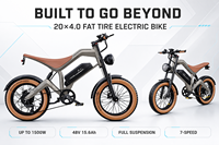 Vélo électrique à gros pneus 1500W, moteur puissant à couple élevé, batterie 48V, suspension intégrale, 20x4.0, Ebike, stock USA et UE, livraison rapide