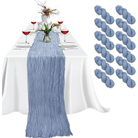 Chemin de Table en Gaze Vert Sauge 10 Pi Épais Rustique, Nappe Bohème 120 Pouces pour Mariage Nuptial