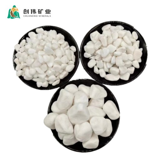 Machine Made White Marble Tumbled Gravel