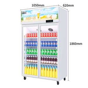 Enfriador de Bebidas Vertical, Equipo de Refrigeración para Cola, Refrigerador Metálico con Puerta Corredera de Vidrio, Refrigerador para Bebidas Frías Coca-Cola - Product Image 1