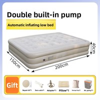 Matelas Gonflable Moderne Queen Size Pliable avec Pompe Intégrée, Surmatelas Floqué Portable en PVC pour Maison, Chambre, Parc, Extérieur