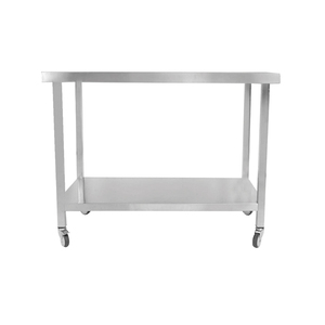 Fourniture d'usine <span class=keywords><strong>Table</strong></span> de travail en acier inoxydable <span class=keywords><strong>sur</strong></span> roues Cuisine <span class=keywords><strong>Table</strong></span> de travail robuste avec roues Banc de travail portable avec roues - Product Image 2