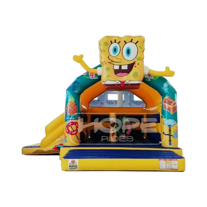 Çocuklar parti kabarık kale kural işareti sünger kare pantolon şişme spongebob sıçrama ev