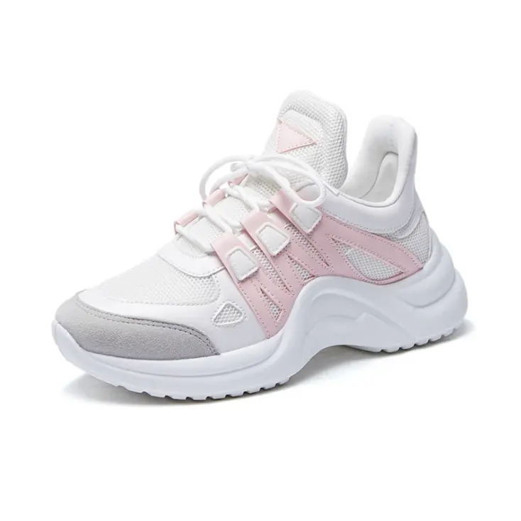 Zapatillas deportivas informales personalizadas para mujer, zapatos de deporte femeninos con cuñas de gimnasio, en color blanco