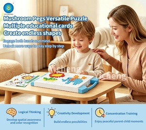 373 Pièces DIY <span class=keywords><strong>Clous</strong></span> Champignons en Plastique, Puzzle Éducatif pour Enfants, <span class=keywords><strong>Jeu</strong></span> <span class=keywords><strong>de</strong></span> <span class=keywords><strong>Mosaïque</strong></span> sur Planche à Picots, Blocs <span class=keywords><strong>de</strong></span> Construction Créatifs, Boîte Portable pour Tout-petits - Product Image 6
