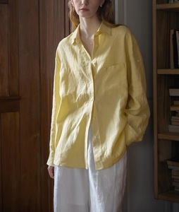 Camicie da <span class=keywords><strong>donna</strong></span> in <span class=keywords><strong>lino</strong></span> a maniche lunghe con bottoni, camicetta casual ampia per il commuting, camicie oversize con tasche e risvolto per primavera estate - Product Image 2