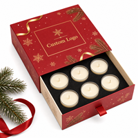 Boîte cadeau personnalisée pour bougies chauffe-plat de Noël, emballage rigide en papier avec insert en mousse pour coffrets de bougies de fêtes