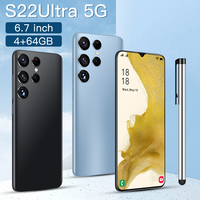 6.7 pouces 32 + 64MP AI Artificiel 6800mAh Grande Mémoire Déverrouillage du Visage Reconnaissant 2022 Prix Bas Android 12 5G Smartphone S22Ultra