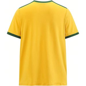 Camiseta de Fútbol Brasileña para Hombre, Manga Corta, Cuello Redondo, Transpirable, Diseño Gráfico Serigrafiado - Product Image 3