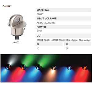 Mini-lampes LED 12V 1,2W IP67 en acier inoxydable, basse tension, demi-lune, pour <span class=keywords><strong>terrasse</strong></span>, escalier, clôture, jardin, éclairage nocturne - Product Image 5