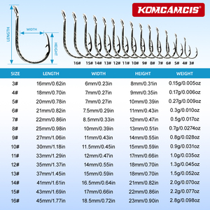 Anzuelo de Pesca OEM con Diseño de Escamas 3 # -16 #   Anzuelo con púas para cebo vivo, para pesca en agua dulce y salada - Product Image 4
