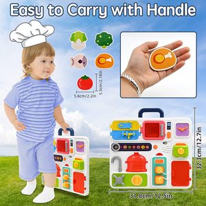 Montessori Sensory Busy Board <strong>Baby</strong> <strong>Toys</strong> for <strong>6</strong> <strong>12</strong> 18 <strong>Months</strong> 10 in 1 Educational Kitchen Accessories Kids Travel <strong>Toys</strong> with <strong>Music</strong>