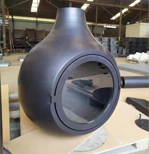<span class=keywords><strong>Chimenea</strong></span> de Leña Colgante de Techo de Acero al Carbono, Estilo Moderno Negro, con <span class=keywords><strong>Puerta</strong></span> de Vidrio, Personalización de Fábrica LFSS, Precio - Product Image 4