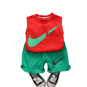 2025 nuovo completo gilet alla moda sottile estivo da ragazzo senza maniche e pantaloncini per abbigliamento sportivo per bambini - Product Image 1