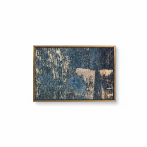 Navy Blue Tempered Glass Wall Art: Abstract Plaster Print on <b>Canvas</b>,GOLD <b>FRAMED</b> <b>CANVAS</b> - Product Image 2