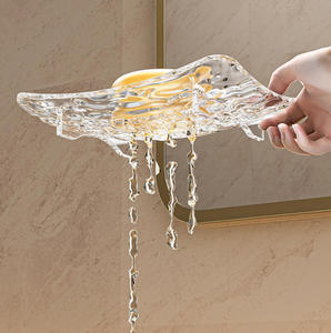 Jabonera Transparente <span class=keywords><strong>de</strong></span> Alta <span class=keywords><strong>Calidad</strong></span> con Diseño Glaciar para Baño, Estante <span class=keywords><strong>de</strong></span> Almacenamiento <span class=keywords><strong>de</strong></span> Jabón para Uso Doméstico - Product Image 1