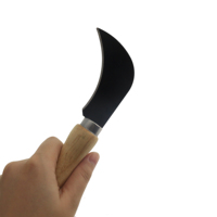 Couteau de greffage à lame en acier au carbone, manche en bois, pliable, pour jardinage, désherbage, plantation, repiquage, creusement, outil à main, support OEM ODM