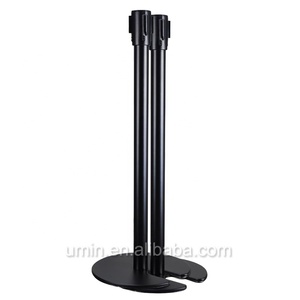 U 모양 기초를 가진 까만 쌓을수 있는 철회 가능한 벨트 Stanchions - Product Image 5
