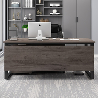 Escritorio de Oficina de Madera 2024 y Combinación de Silla de Escritorio para Computadora, Escritorio de Oficina Moderno y Simple, Escritorio de Jefe con Archivador, Una Mesa Sencilla