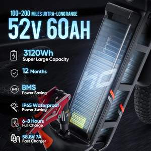 Eu Warehouse 150W Ciclo eléctrico híbrido 60AH Batería para bicicleta especializada con 20 neumáticos 52V Potencia de litio para niñas Bicicleta de ciudad - Product Image 6