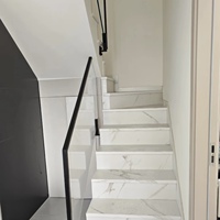 Balustrades et rampes en métal moderne en fer et aluminium avec poteaux en verre, personnalisées, durables, résistantes à l'eau, pour les escaliers de la maison et des entreprises