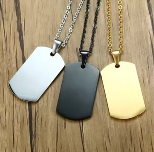 Placa <span class=keywords><strong>militar</strong></span> con letras <span class=keywords><strong>Colgante</strong></span> de acero de titanio Acero inoxidable con cadena de perlas Collares para perros - Product Image 4