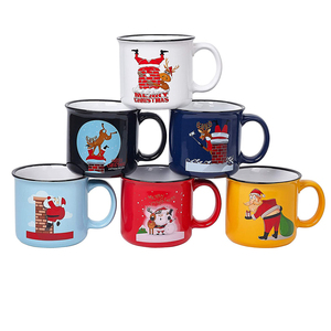 Ensemble de 4 tasses et mugs à café en céramique, colorées et décorées, pour la maison - Product Image 6