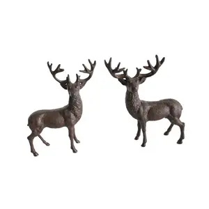 Christmas Deer Yard Decorations Antique Cast Iron Animal Deer Home Decoration