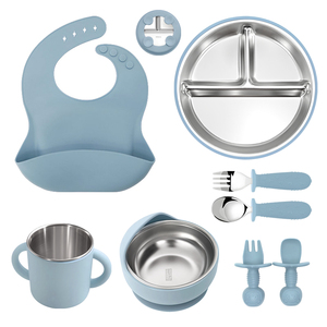 BPA Free Silicone Baby Plate with Placemat Cartoon Squirrel Divided Dinner Set for Toddlers - Product Image 1