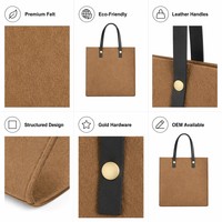Sac fourre-tout en feutre personnalisé de haute qualité avec fermeture ouverte excellent rapport qualité-prix pour faire du shopping