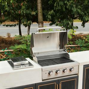 Premium Modern Outdoor Kitchen Island Built-in <strong>Dual</strong>-<strong>Fuel</strong> Grill-Stainless Steel Flame Safety Simplified Gas Charcoal <strong>Barbecue</strong> for - Product Image 4