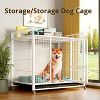 Vente en gros de chenils pour chiens en fil de fer, conception à tubes carrés, taille personnalisée, faciles à déplacer, pour chiens de taille moyenne/grande, Button