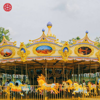 Manège de luxe à 16 places pour enfants, manège électrique de plein air de taille standard pour parcs d'attractions, fabricant