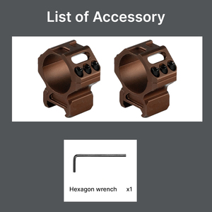 Anneaux de montage BANGBANG, anneaux de montage pour tube de 30 mm pour rail de 20 mm, triple rangée de vis, hauteur centrale de 1,0 po pour sports de plein air (marron) - Product Image 5