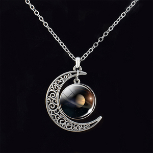 Collana <span class=keywords><strong>Pianeti</strong></span> Sistema Solare Terra Saturno Giove Ciondolo Cabochon in Vetro Gioielli Astronomici Spazio Esterno - Product Image 6