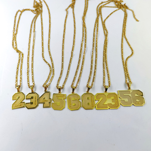 <span class=keywords><strong>Collana</strong></span> Personalizzata con <span class=keywords><strong>Numero</strong></span> Portafortuna Angelo, Ciondolo Numerico 3D, Gioiello Commemorativo per Squadra - Product Image 4
