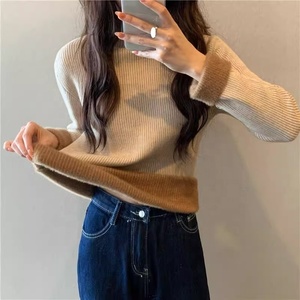 <span class=keywords><strong>Pull</strong></span> en polaire tricoté pour <span class=keywords><strong>femme</strong></span> - Chaleur automne et hiver - <span class=keywords><strong>Sous</strong></span>-vêtement épais à <span class=keywords><strong>col</strong></span> semi-haut - Product Image 5