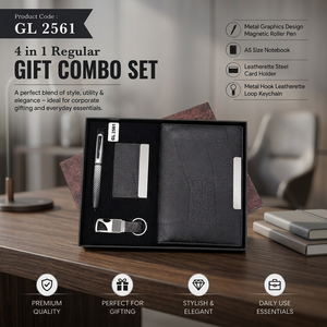Modern Executive Stationery Gift Set With A5 Notebook <b>Metal</b> Writing Pen <b>Card</b> <b>Holder</b> And Keyring For Office Gifting Daily - Product Image 4