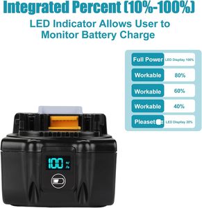 Xnjtg thay thế cho bl1860b 18V Pin 6.0ah <span class=keywords><strong>Lithium</strong></span> <span class=keywords><strong>Ion</strong></span> bl1820b 1830b cho MAK 18V Pin - Product Image 3