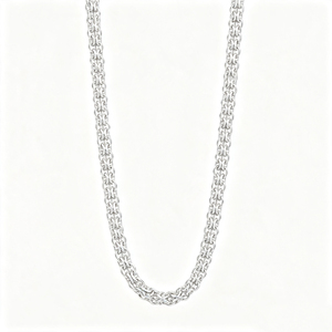 Structured Dual Cross White Pt950 Weighty Neck Lariat With <b>Square</b> Cut Links For Masculine Men Daily Platinum Accessory - Product Image 4