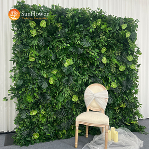 Faux Botanical Wall Mountain Meadow Hintergrund mit Wildnis motiv Künstliche Lotuswand für Hochzeits grünblumen arrangements - Product Image 1